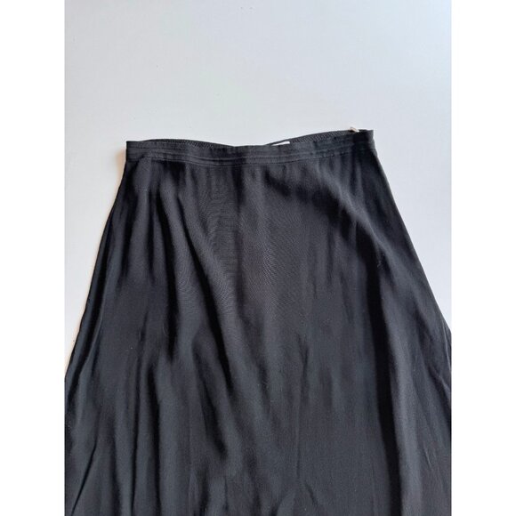 Aritzia WILFRED Classic Black Crepe High Waisted A-Line Midi Skirt, Size 6 - Picture 7 of 14